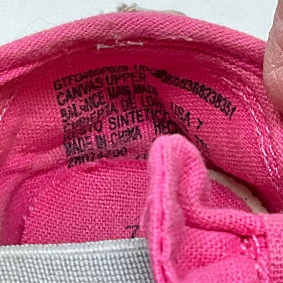 Faded Glory Girls Tan Pink Canvas Slip On Shoes Size 7 - Picture 9 of 12